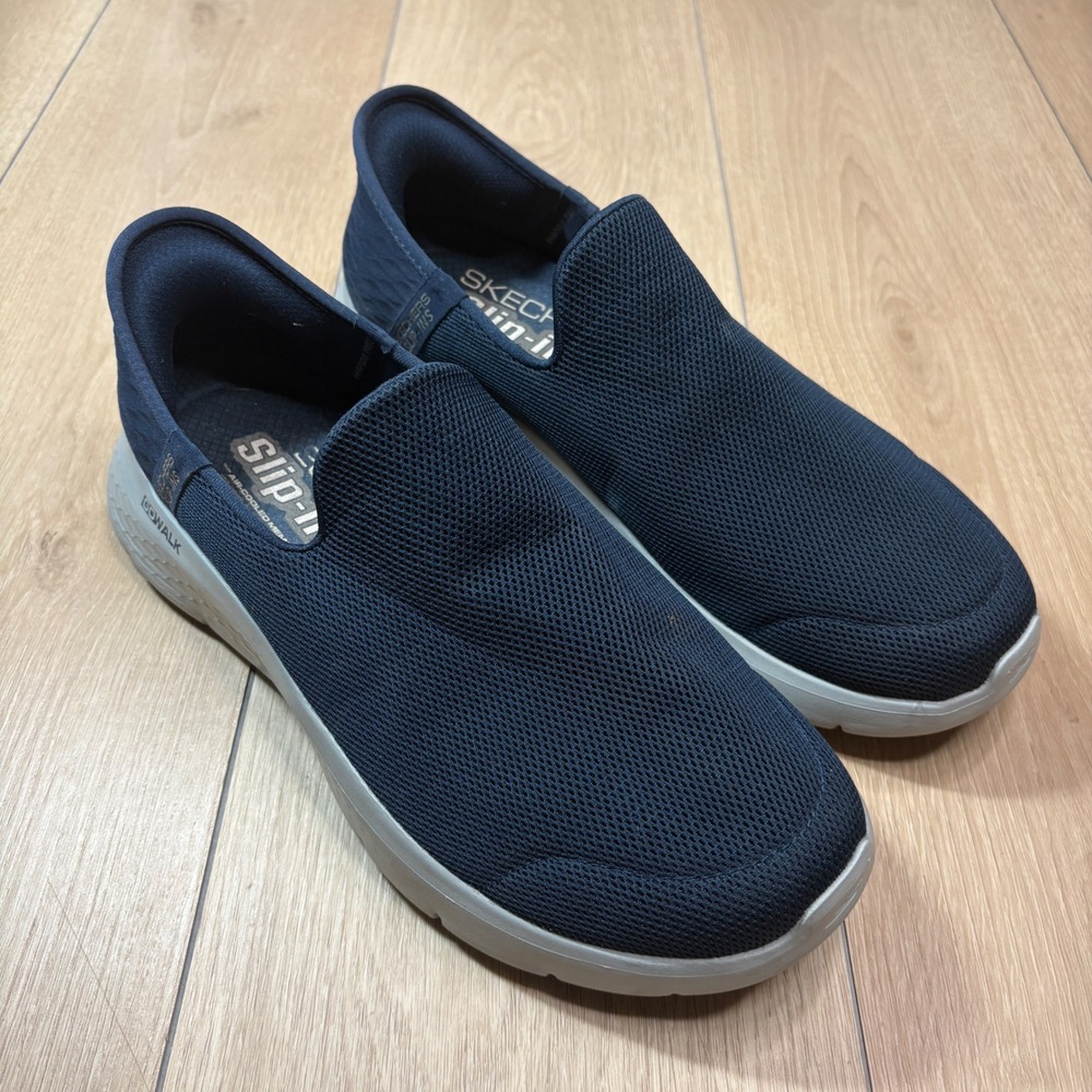 Skechers Slip-ins GoWalk Navy Mesh Shoes Mens 8.5 Extra Wide 216491WW